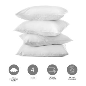 Brentfords Medium Support Pillow - 4 Pack