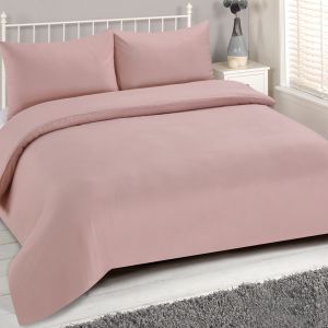 Brentfords Plain Duvet Cover Set - Blush Pink