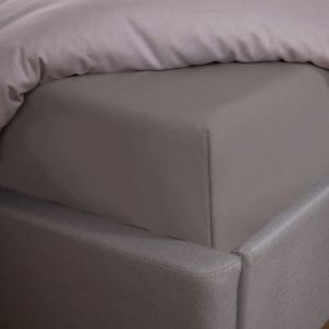 Highams 100% Cotton Fitted Sheet - Grey Silver