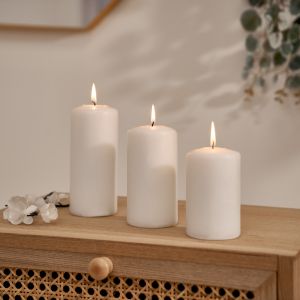 Starlytes Pillar Candle Set 3 Pack - Cotton