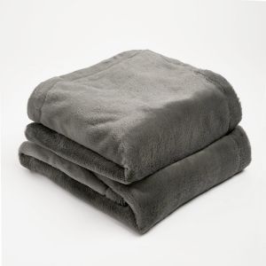 Sienna Faux Fur Fleece Throw - Charcoal