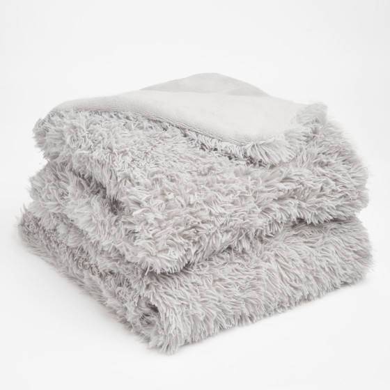 OHS Fluffy Fleece Throw - Silver