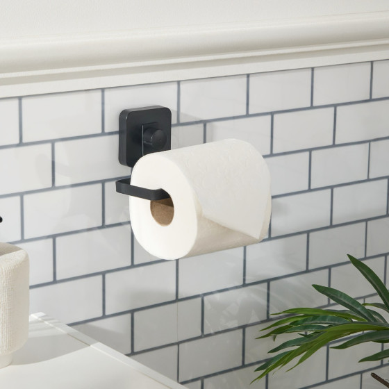 OHS Suction Toilet Roll Holder - Black