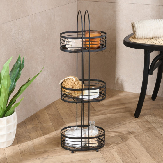 OHS 3-Tier Bathroom Caddy - Black