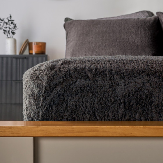 OHS Teddy Fleece Fitted Sheet - Charcoal Grey 