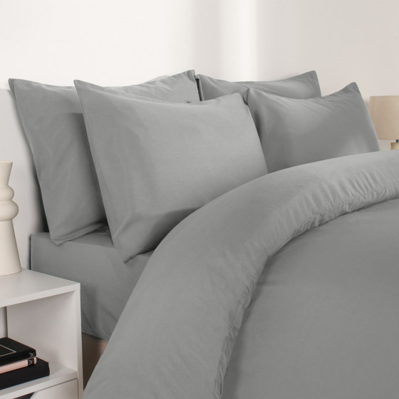 OHS 2 Pack Plain Dyed Housewife Pillowcases - Grey