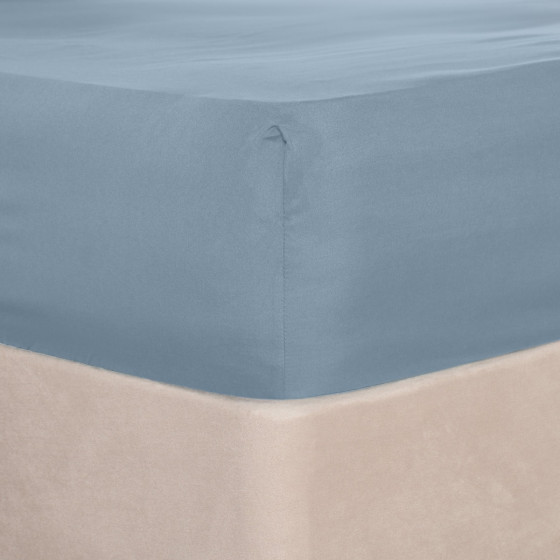 OHS Plain Fitted Bed Sheet, Blue - King