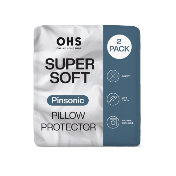 OHS 2 Pack Pinsonic Soft Touch Pillow Protectors - White