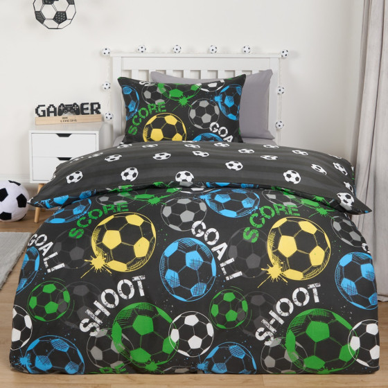 OHS Football Graphic Reversible Duvet Cover Set, Black - Single