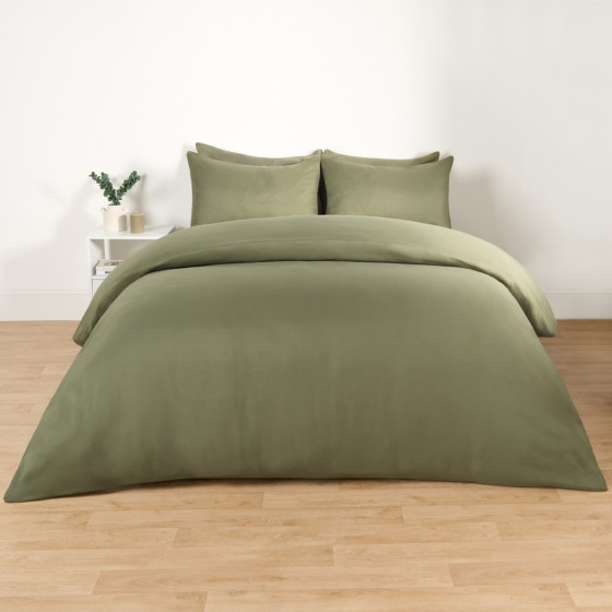 OHS Plain Duvet Cover Set, Woodland Green - King
