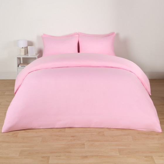 OHS Plain Duvet Cover Set , Pink - Single