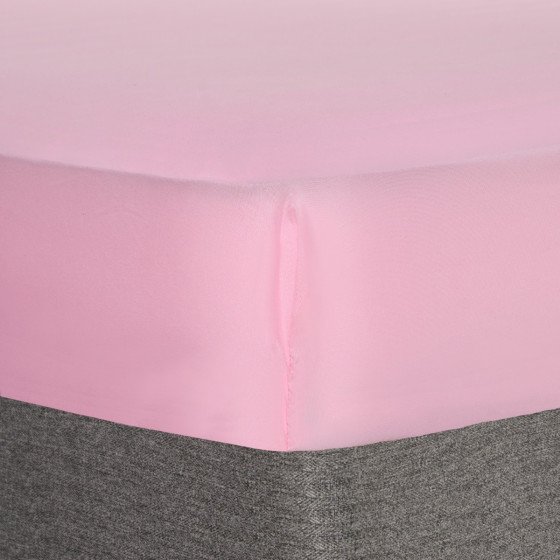 OHS Plain Dyed Fitted Sheet, Pink - Double