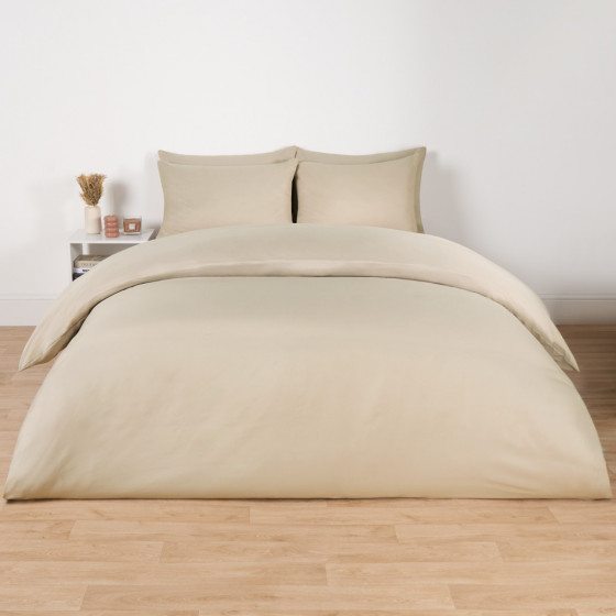 OHS Plain Duvet Cover Set, Stone - King
