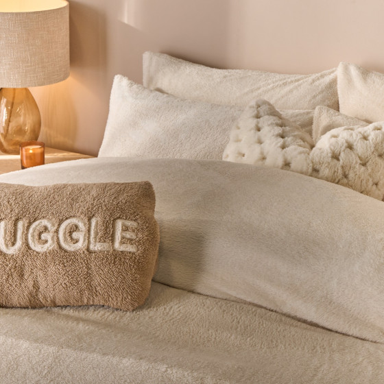 OHS Teddy Fleece Pillowcases - Cream