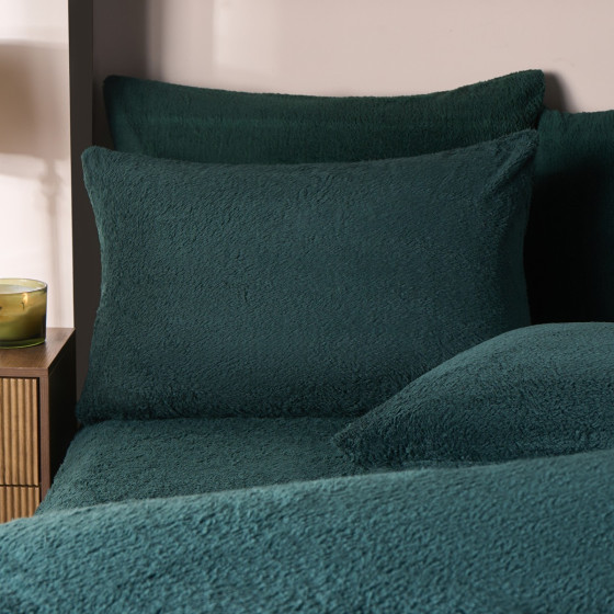 OHS Teddy Fleece Pillowcases - Forest Green