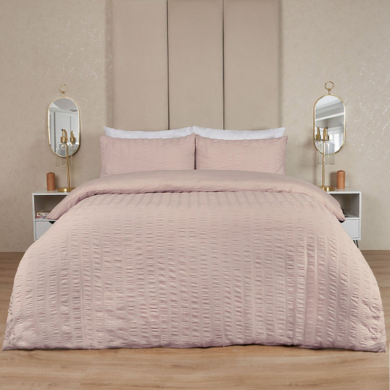 OHS Seersucker Duvet Set - Natural