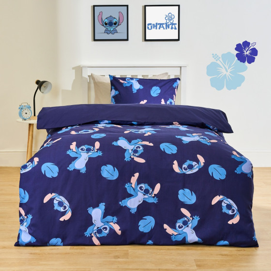OHS Stitch Printed Duvet Cover Set, Blue - Single
