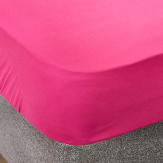 OHS Plain Dyed Fitted Sheet, Hot Pink - King