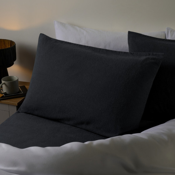 OHS 2 Pack Brushed Cotton Pillowcases - Charcoal