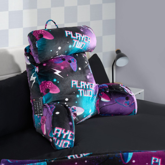 OHS Gaming Cuddle Cushion with Head Rest - Neon