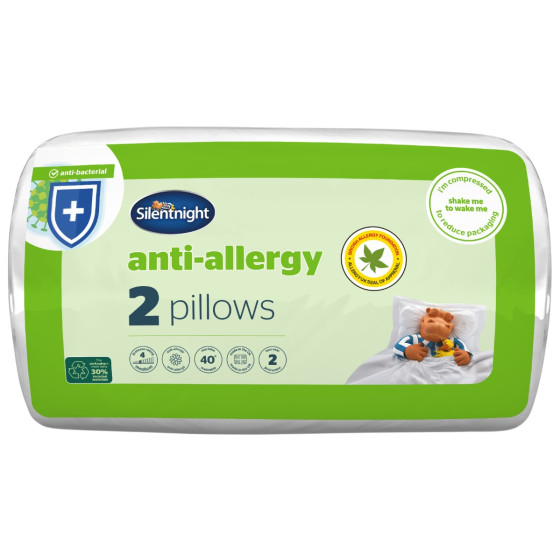 Silentnight Anti Allergy Rolled Pillow - 2 Pack
