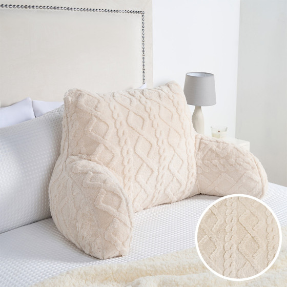 OHS Cable Knit Cuddle Cushion - Cream