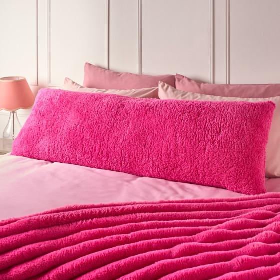 OHS Teddy Bolster Pillow - Hot Pink