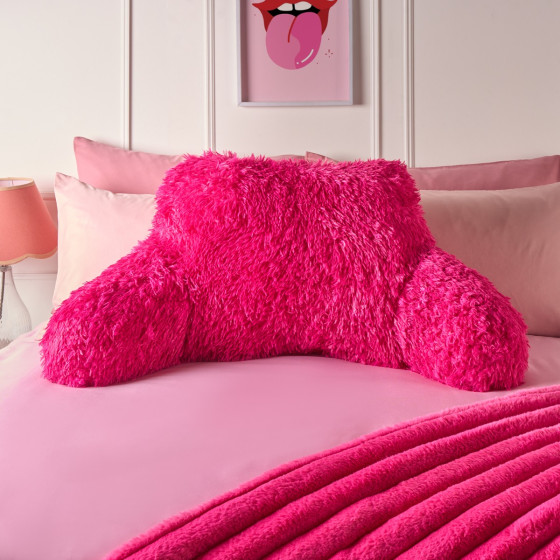 OHS Long Hair Cuddle Cushion - Hot Pink