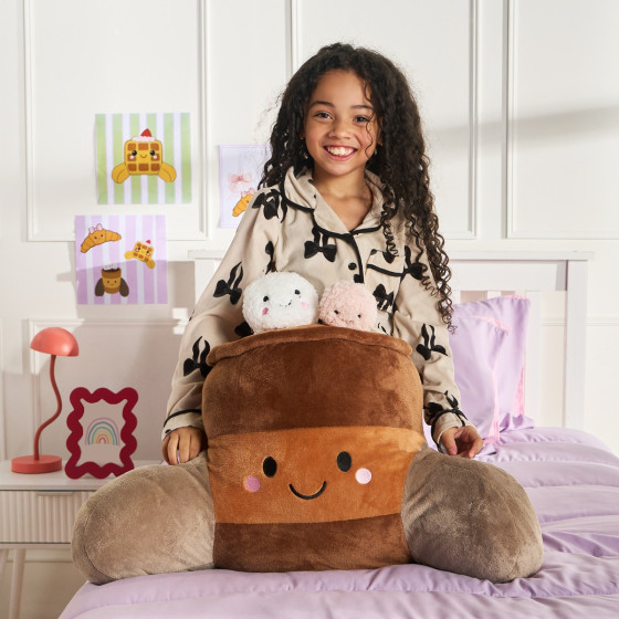 OHS Hot Chocolate Cuddle Cushion - Brown