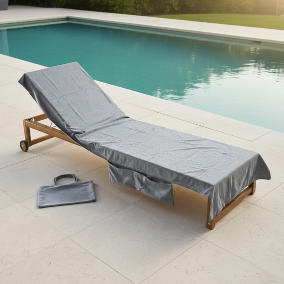 OHS Beach Towel In A Bag - Charcoal