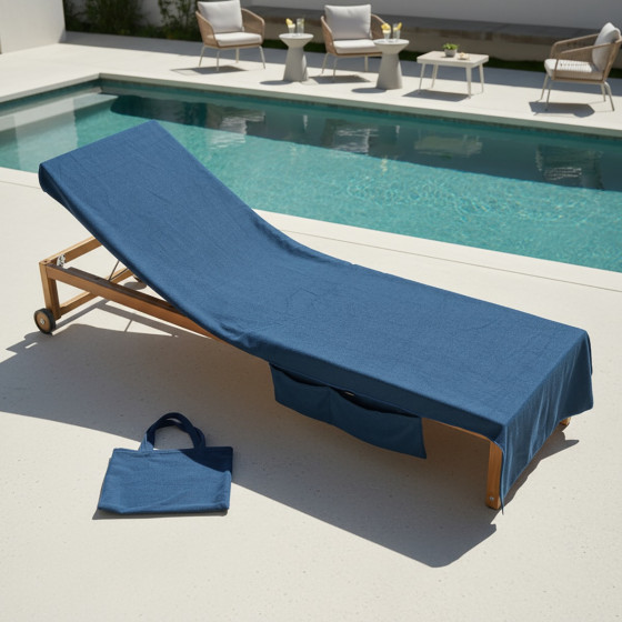 OHS Beach Towel In A Bag - Navy