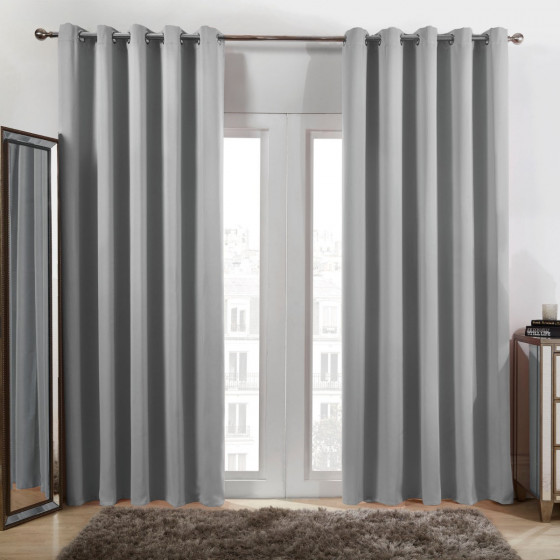 OHS Eyelet Blackout Curtains - Silver, 66" X 90"