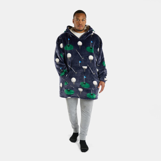 OHS Golf Print Hoodie Blanket - Navy
