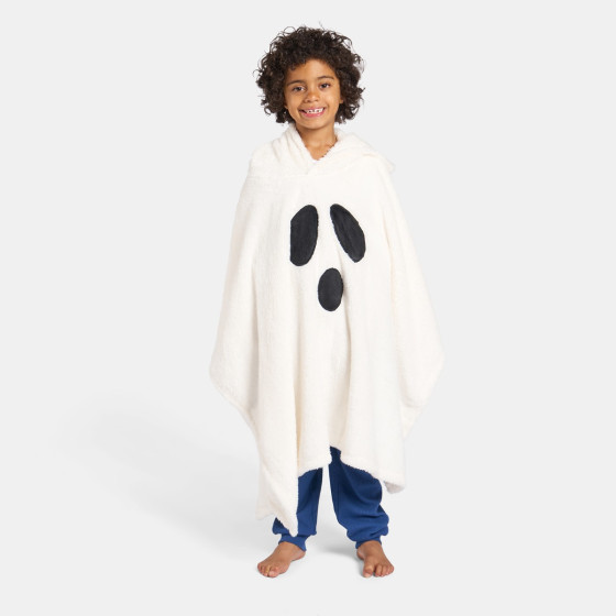OHS Kids Ghost Teddy Poncho - White