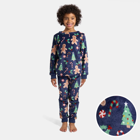 OHS Kids Gingerbread Man Pyjama Set - Navy