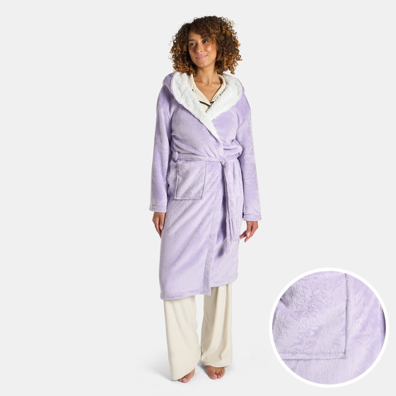 OHS Flannel Fleece Dressing Gown, Adults - Lilac