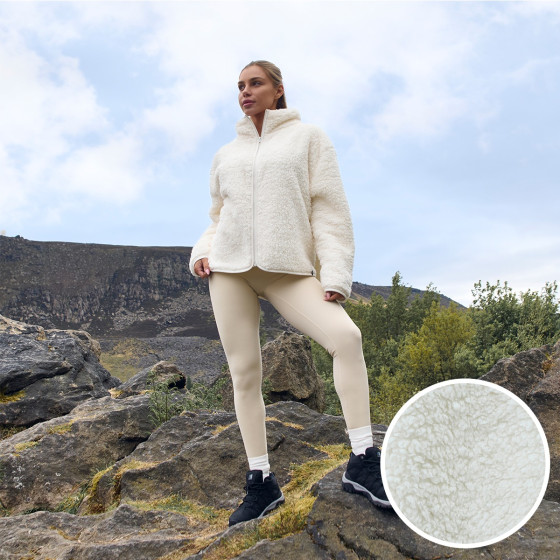 OHS Teddy Full Zip Fleece - Cream, Large/ Extra Large