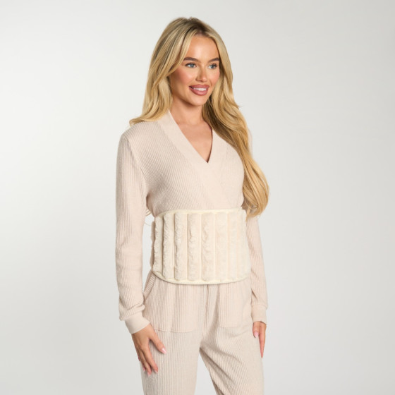 OHS Adjustable Ribbed Hot Water Bottle Belt - Cream