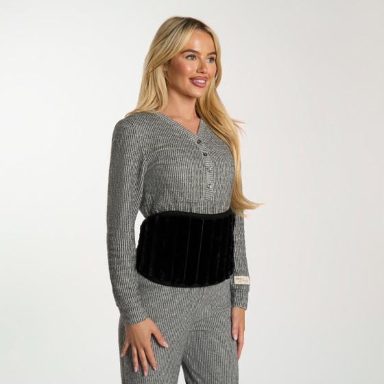 OHS Adjustable Ribbed Hot Water Bottle Belt - Black