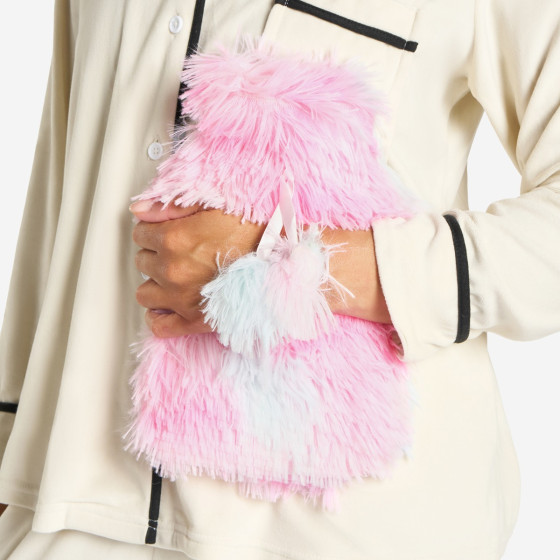 OHS Fluffy Tie Dye Hot Water Bottle - Multi