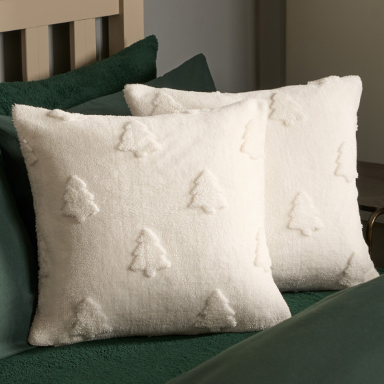 OHS Tufted Winter Tree Cushion Covers , 45 x 45 - Cream