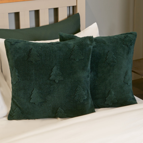 OHS Tufted Winter Tree Cushion Covers, 45 x 45 - Green