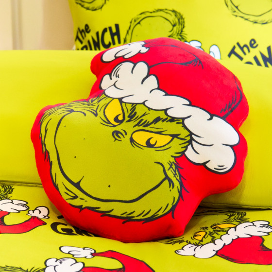 OHS The Grinch Shaped Cushion - Green/Red