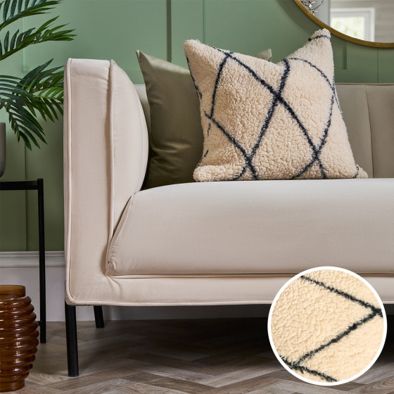 OHS Diamond Teddy Cushion Covers - Monochrome