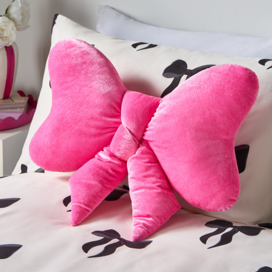 OHS Velvet Bow Shaped Cushion - Pink 