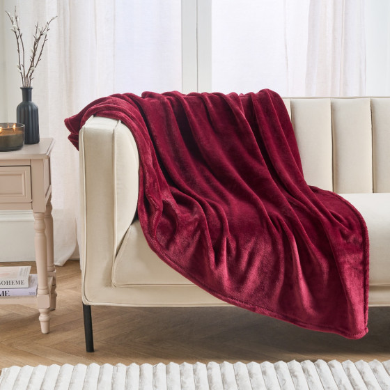 OHS Supersoft Throw, Burgundy - 120 x 150cm