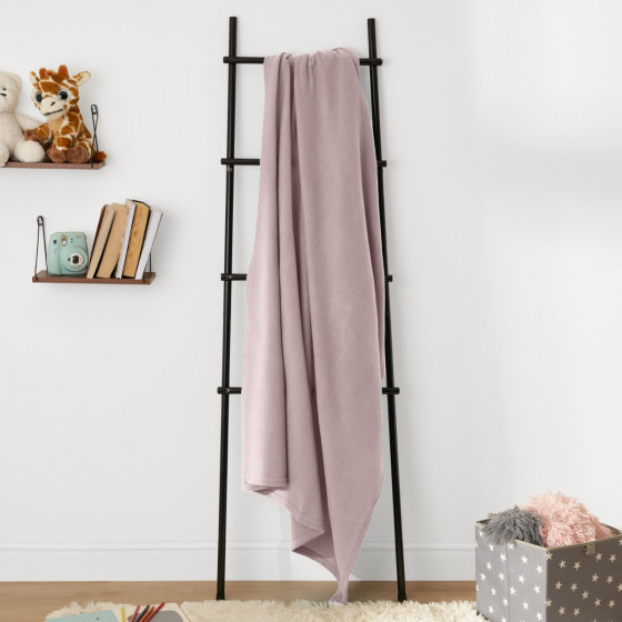 OHS Plain Fleece Throw, Blush Pink - 120 x 150 cm