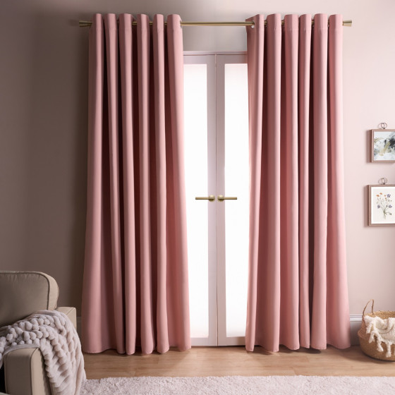 OHS Eyelet Blackout Curtains - Blush Pink, 66" x 90"