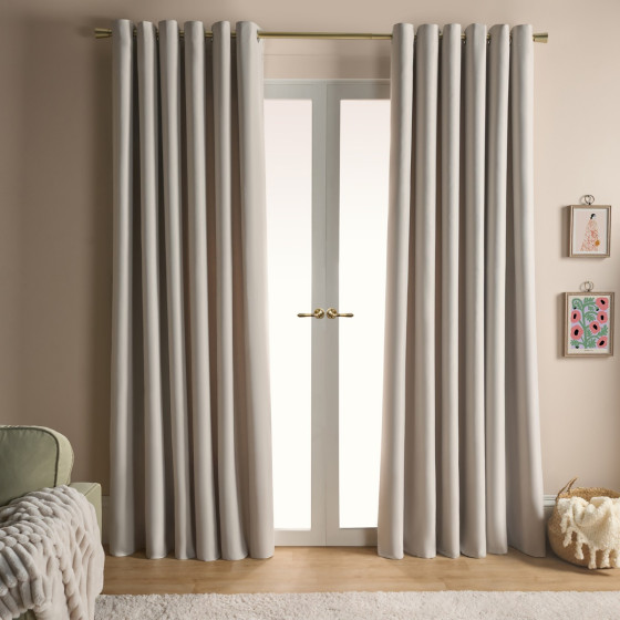 OHS Eyelet Blackout Curtains, Stone - 46 x 54"