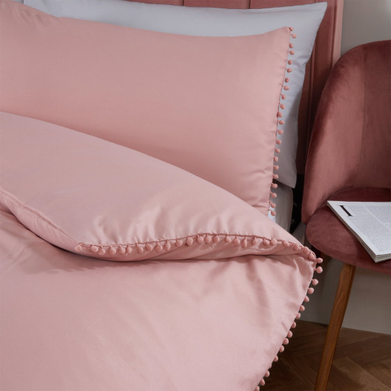 Pom Pom Duvet Set Blush